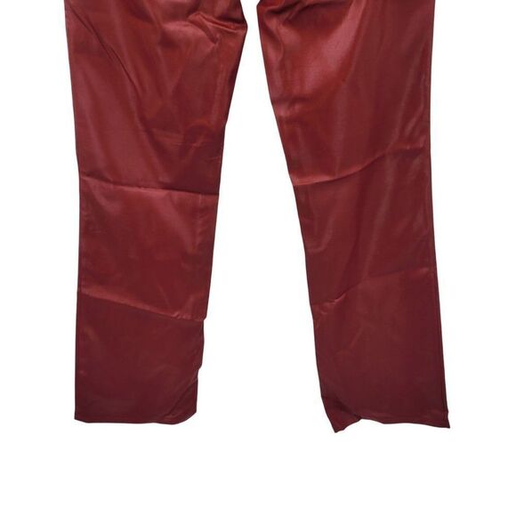 Vtg Z. Cavaricci Womens Red Waxed Denim Stretch Pants Sz 7‎ City Chic Rocker - Picture 9 of 10